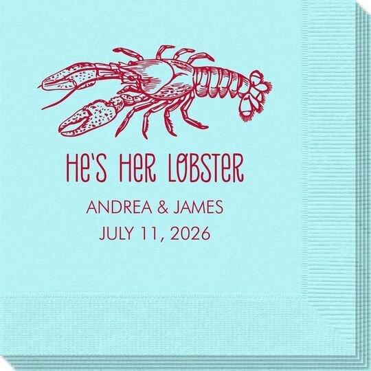 He's Her Lobster Napkins